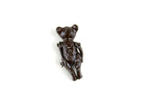 Vintage 1:12 Miniature Dollhouse Dark Brown Metal Jointed Teddy Bear