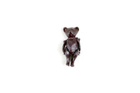 Vintage 1:12 Miniature Dollhouse Dark Brown Metal Jointed Teddy Bear