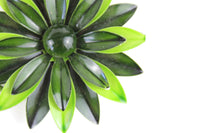 Vintage Large Green Enamel Daisy Flower Brooch