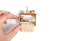 Vintage 1:12 Miniature Dollhouse Decorated Bathroom Shelf with Accessories
