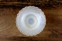 Vintage Degenhart White Opalescent Glass Large Star & Dewdrop Pattern Salt Cellar