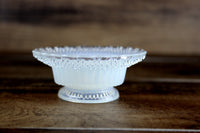 Vintage Degenhart White Opalescent Glass Large Star & Dewdrop Pattern Salt Cellar