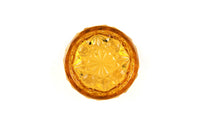 Vintage Degenhart Amber Gold Glass Daisy & Button Pattern Salt Cellar