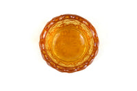 Vintage Degenhart Amber Gold Glass Daisy & Button Pattern Salt Cellar