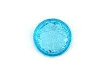 Vintage Degenhart Aqua Blue Glass Daisy & Button Pattern Salt Cellar