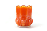 Vintage Degenhart Orange Slag Glass Beaded Oval Toothpick Holder