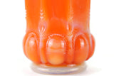 Vintage Degenhart Orange Slag Glass Beaded Oval Toothpick Holder