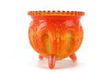 Vintage Rare Degenhart Bloody Mary Orange Slag Glass Gypsy Pot Toothpick Holder