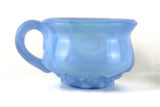 Vintage Degenhart Blue Slag Glass Pottie Teacup Salt Cellar