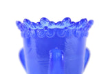 Vintage Degenhart Rare Cobalt Blue Slag Glass Forget-Me-Not Toothpick Holder
