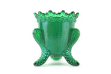 Vintage Degenhart Jade Green Glass Forget-Me-Not Toothpick Holder