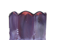 Vintage Degenhart Heliotrope Purple Slag Glass Beaded Oval Toothpick Holder