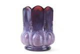 Vintage Degenhart Heliotrope Purple Slag Glass Beaded Oval Toothpick Holder