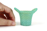 Vintage Degenhart Jade Mint Green Glass Basket Toothpick Holder