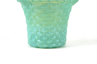 Vintage Degenhart Jade Mint Green Glass Basket Toothpick Holder