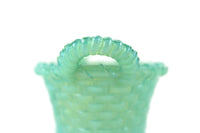 Vintage Degenhart Jade Mint Green Glass Basket Toothpick Holder