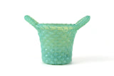 Vintage Degenhart Jade Mint Green Glass Basket Toothpick Holder