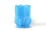 Vintage Degenhart Milk Blue Glass Beaded Oval Toothpick Holder