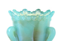 Vintage Degenhart Rare Green Lavender Slag Glass Forget-Me-Not Toothpick Holder