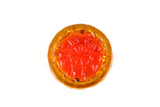 Vintage Degenhart Orange Glass Daisy & Button Pattern Salt Cellar