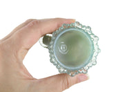 Vintage Degenhart Rare Pearl Grey Green Slag Glass Forget-Me-Not Toothpick Holder