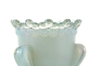 Vintage Degenhart Rare Pearl Grey Green Slag Glass Forget-Me-Not Toothpick Holder