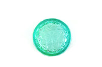 Vintage Degenhart Seafoam Green Glass Daisy & Button Pattern Salt Cellar