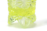 Vintage Degenhart Yellow Vaseline Glass Daisy & Button Toothpick Holder