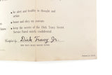 Vintage Dick Tracy Service Patrol Certificate Collectible