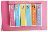 New Vintage Disney Princess Set of 12 Board Book Collection & Carrying Case