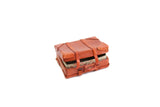 Artisan-Made Vintage Brown 1:12 Miniature Dollhouse Suitcase or Luggage