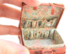 Artisan-Made Vintage Brown 1:12 Miniature Dollhouse Suitcase or Luggage