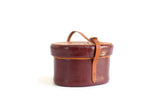 Artisan-Made Vintage Round Brown 1:12 Miniature Dollhouse Hat Box, Suitcase or Luggage