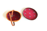 Artisan-Made Vintage Round Brown 1:12 Miniature Dollhouse Hat Box, Suitcase or Luggage