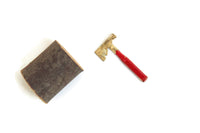 Vintage 1:12 Miniature Dollhouse Ax & Tree Stump Set