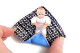 Vintage 1:12 Miniature Dollhouse Baby Doll Figurine with Blue Swaddle Blanket