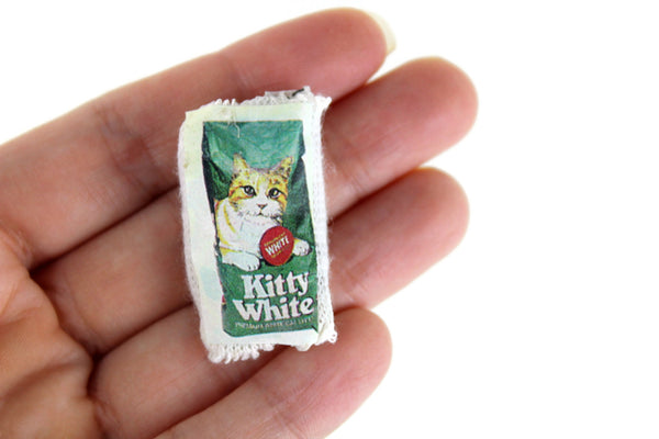 Vintage 1:12 Miniature Dollhouse Bag of Cat Litter