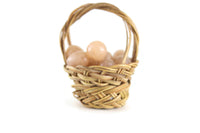 Vintage Miniature Dollhouse Basket of Eggs