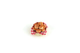Vintage 1:12 Miniature Dollhouse Basket of Dinner Rolls with Red Gingham Napkin