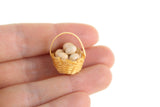 Vintage 1:12 Miniature Dollhouse Basket of Eggs
