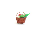 Vintage 1:12 Miniature Dollhouse Basket of Plastic Vegetables