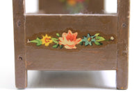 Vintage 1:12 Miniature Dollhouse Wooden Decoupage Flower Bed