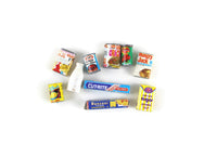 Vintage 1:12 Miniature Dollhouse Food Lot - Set of 10 Boxed Food & Cans