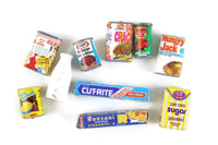 Vintage 1:12 Miniature Dollhouse Food Lot - Set of 10 Boxed Food & Cans