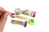Vintage 1:12 Miniature Dollhouse Food Lot - Set of 10 Boxed Food & Cans