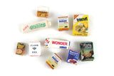 Vintage 1:12 Miniature Dollhouse Food Lot - Set of 10 Boxed & Bagged Foods