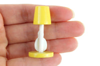 Vintage 1:12 Miniature Dollhouse Yellow & White Wooden Clown Table Lamp