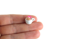 Vintage 1:12 Miniature Dollhouse Chocolate Coffee with Heart Cookie