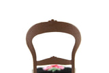 Vintage 1:12 Miniature Dollhouse Dining Chair with Black & Pink Floral Cushion