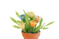 Vintage 1:12 Miniature Dollhouse Multi-Color Flowers in Terracotta Pot